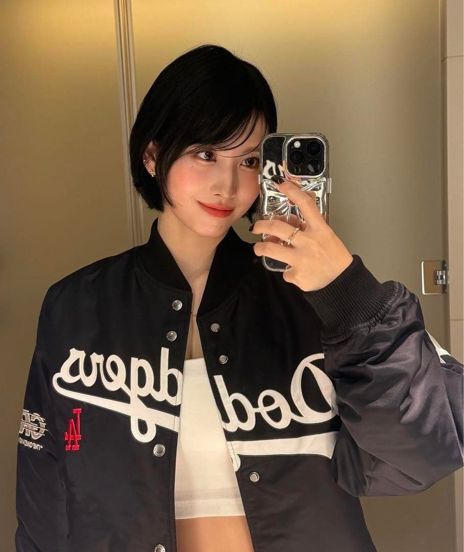 限定即完売 MLBドジャース バーシティジャケット ブルー サナ着用