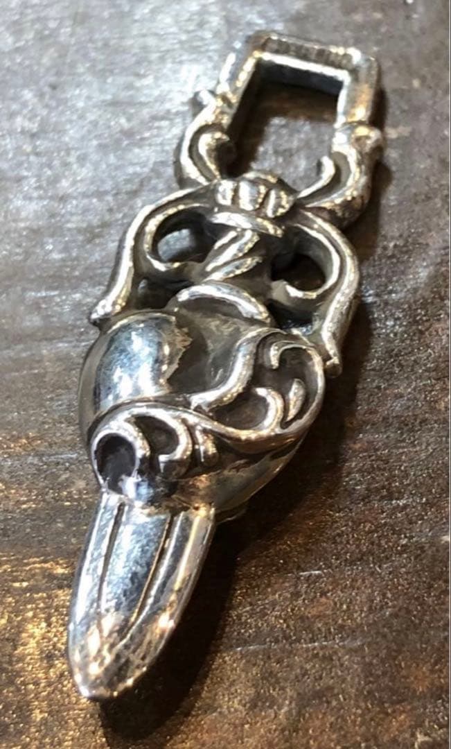 シルバー925 ダガーハート チャーム ペンダントトップ