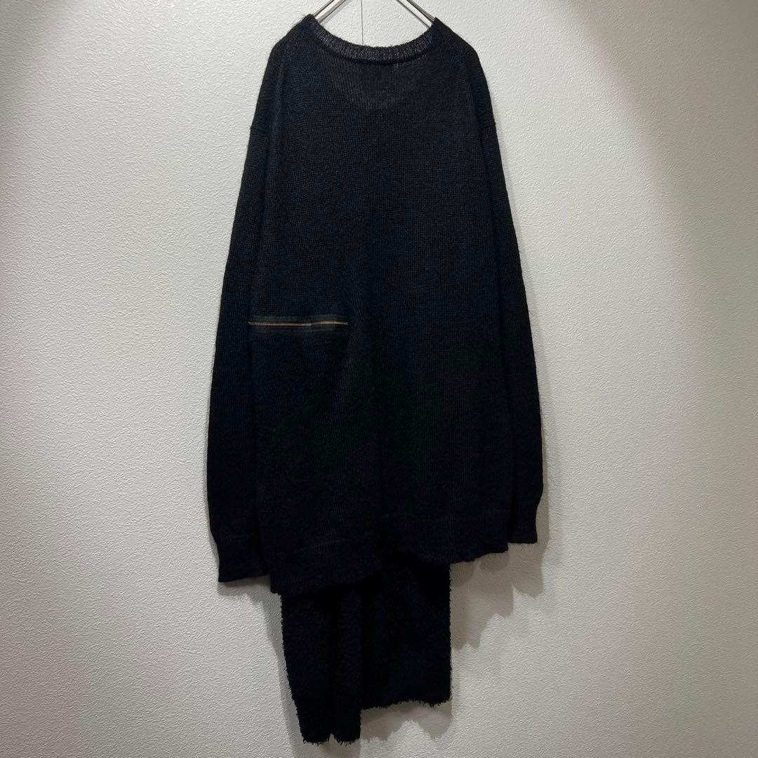 希少 美品 ヨウジヤマモトプールオム 上質 モヘア ドッキング ジップ ニット