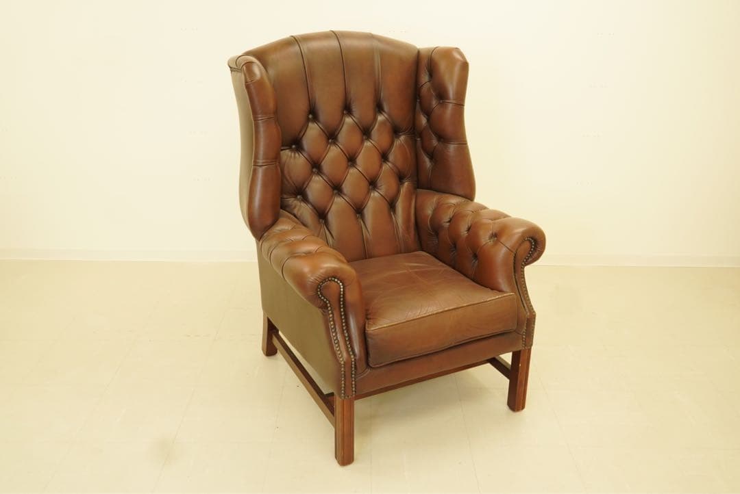 期間限定割引　英国　ヴィンテージ　チェスターフィールド　イギリス製ブラウン