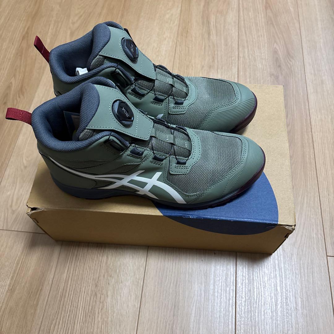 アシックス 安全靴 ウィンジョブ CP214 グリーン×ホワイト27.5cm