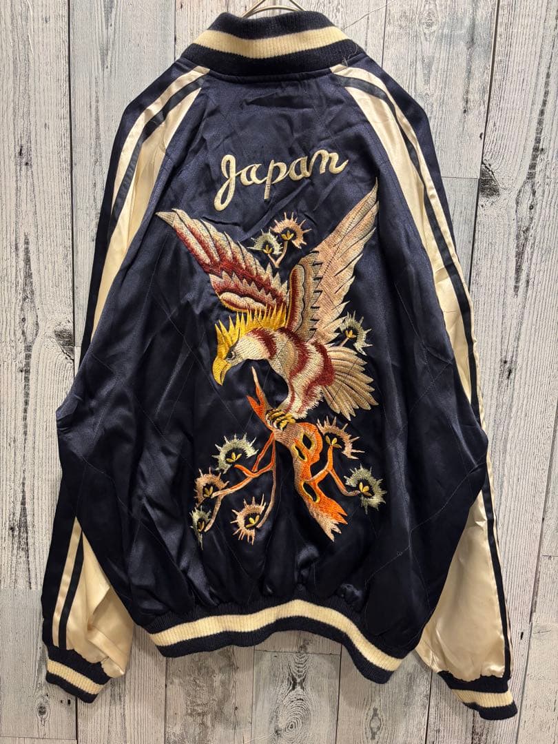 ♦︎ 飛有棲屯 HOUSTON ヒューストン 和柄 中綿 スカジャン　鷹刺繍