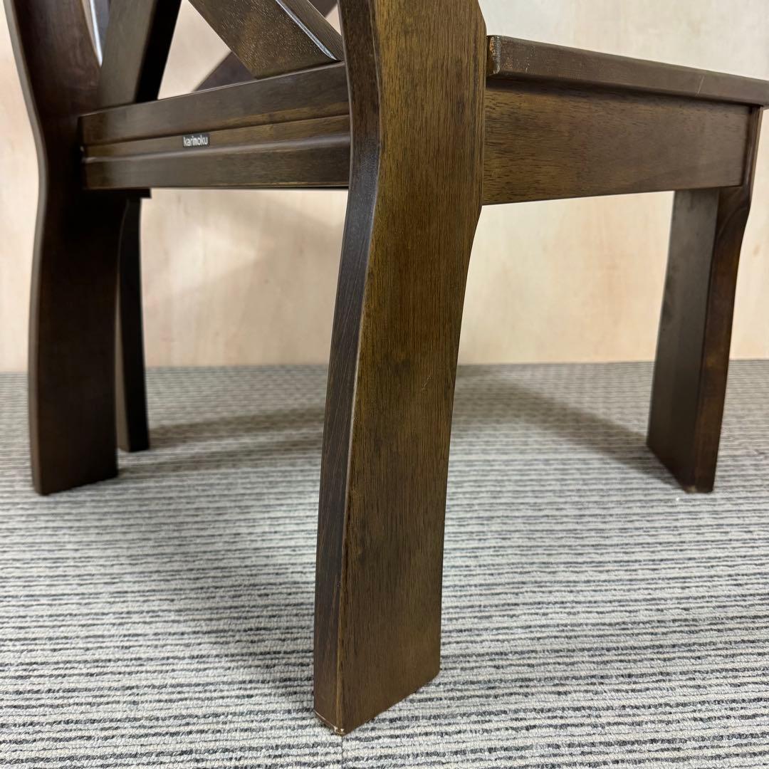 カリモク ルスティック コーナーベンチチェア たのメル便 引き取り値引き有り