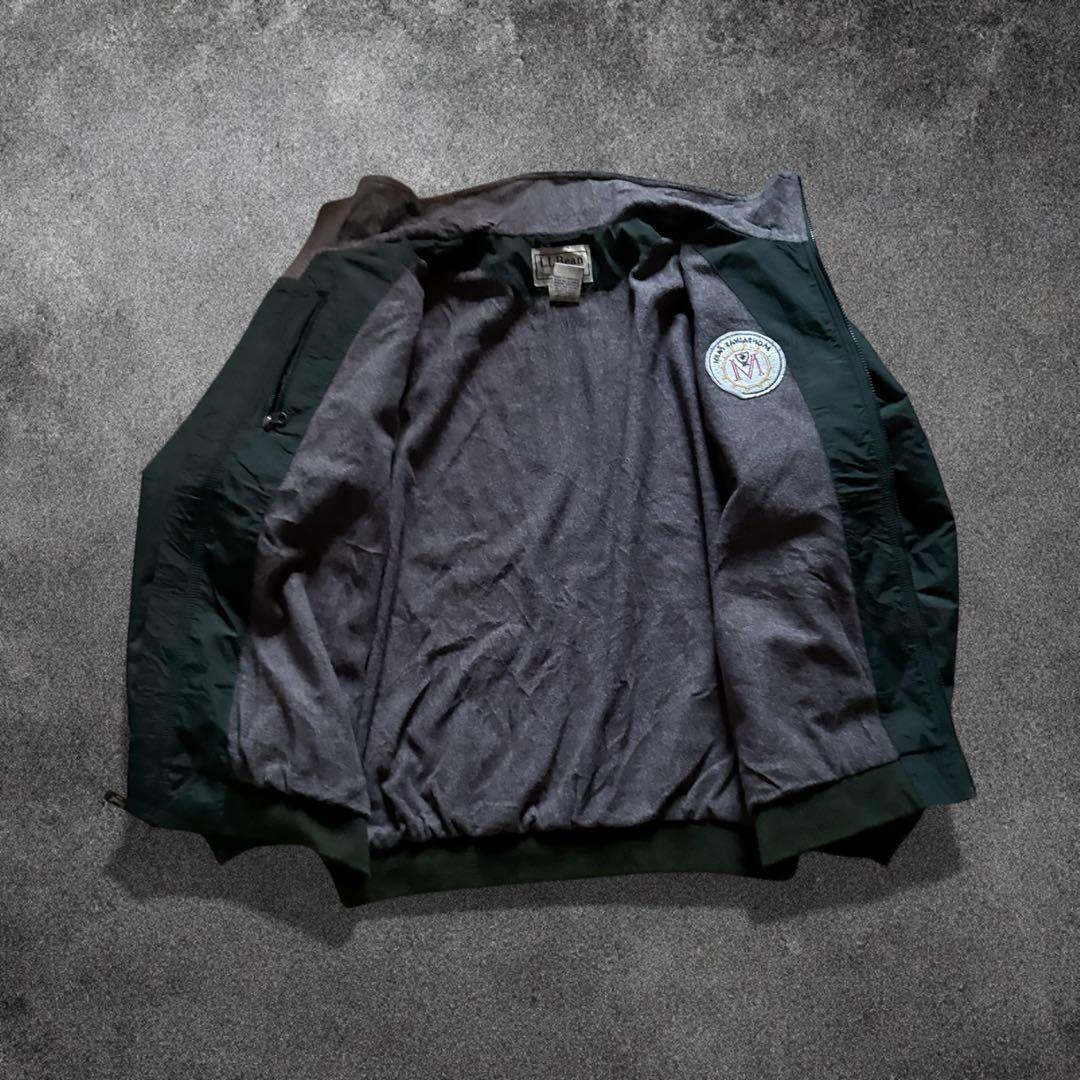 00s L.L.Beanウォームアップジャケットダークグリーン裏地フリースO78