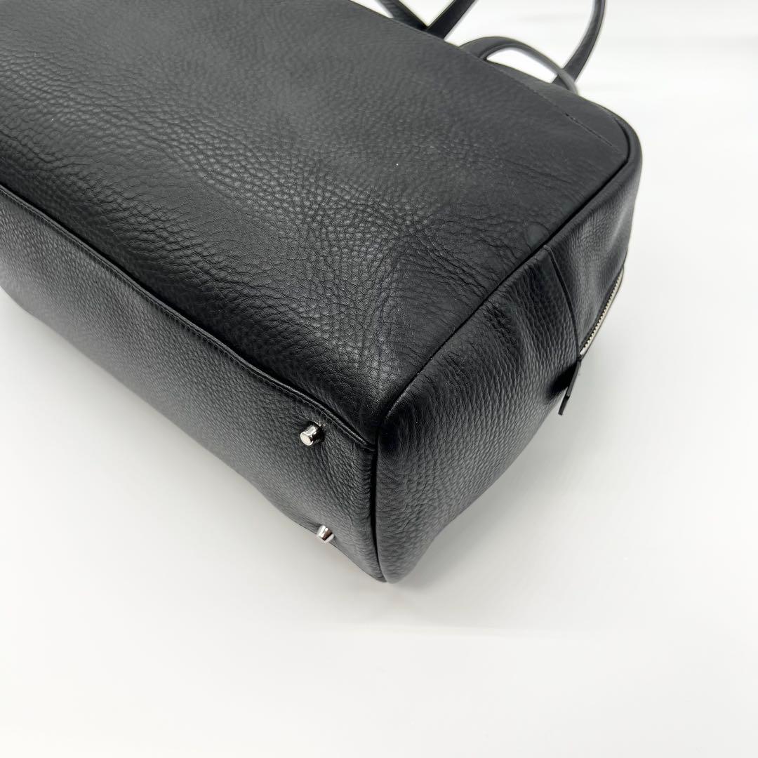 未使用級✨アニエスベー　ボストンバッグ　牛革　ブラック　南京錠　A4可　肩掛け可