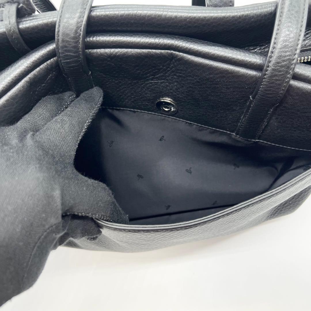 未使用級✨アニエスベー　ボストンバッグ　牛革　ブラック　南京錠　A4可　肩掛け可