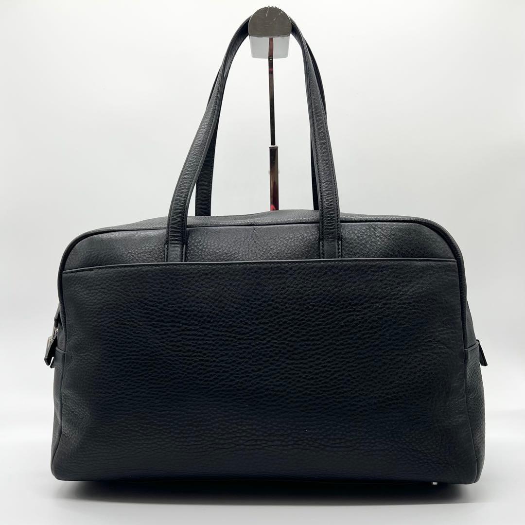 未使用級✨アニエスベー　ボストンバッグ　牛革　ブラック　南京錠　A4可　肩掛け可