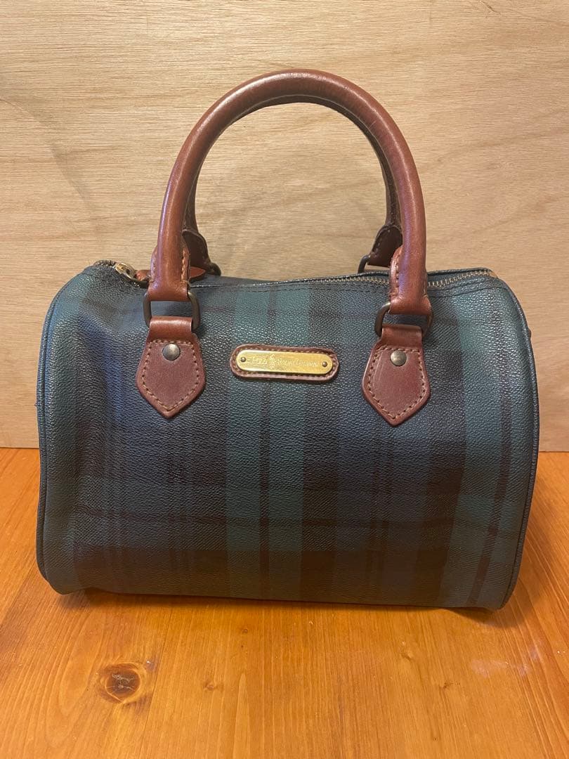 ポロラルフローレン ミニボストンバッグ グリーン PVCレザー 緑