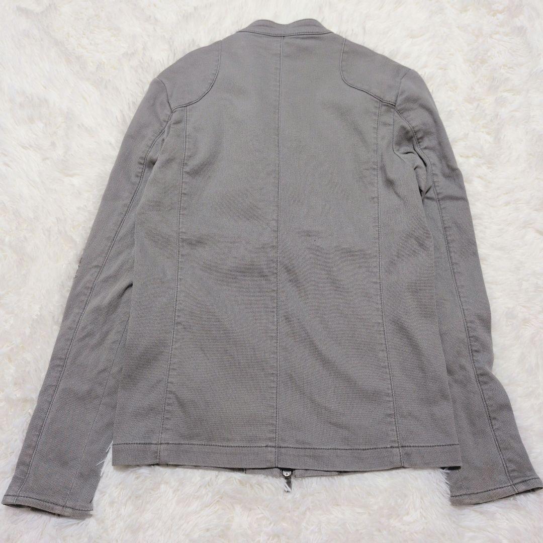 リップヴァンウィンクル ノーカラージャケット グレー L相当 日本製