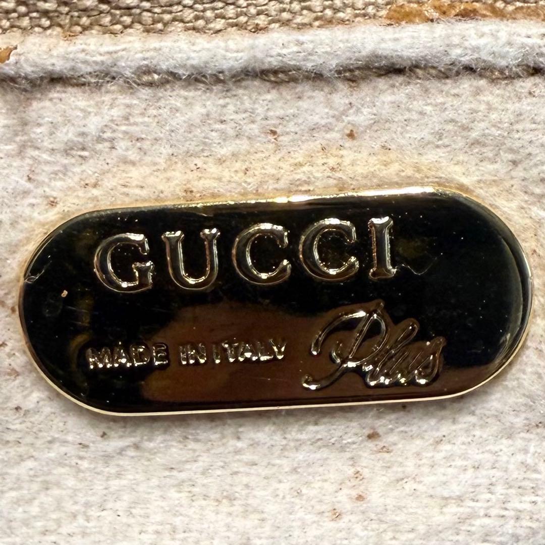 美品 オールドグッチ グッチプラス GGスプリーム ロゴ金具 ボストンバッグ