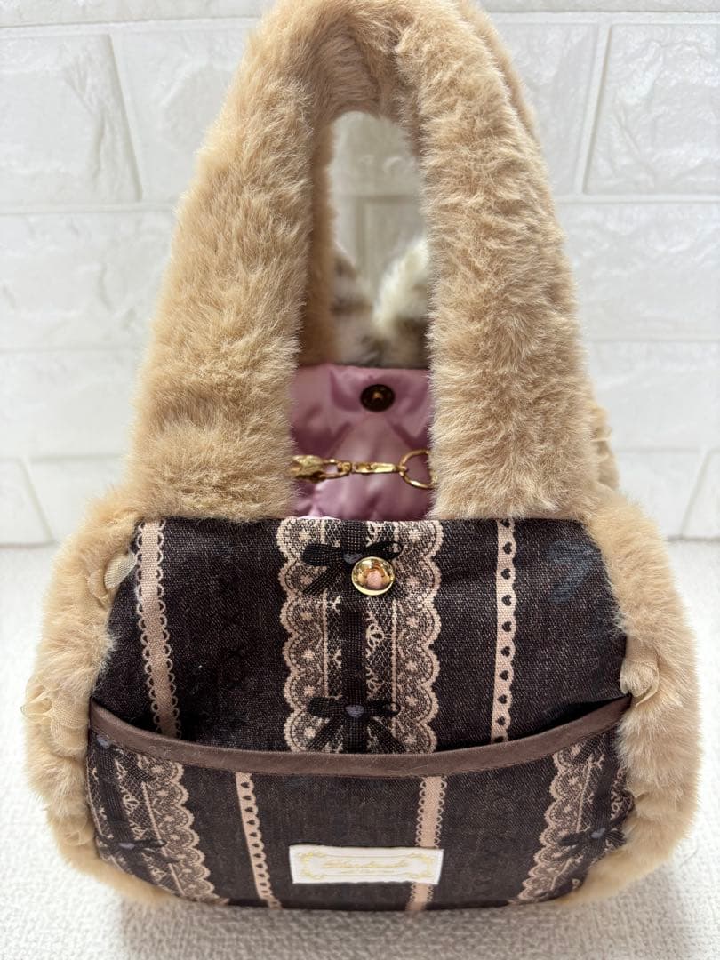 ゆ*ら様 コヤンイサムチョン　ファーバッグ　ベージュ　うさちゃん