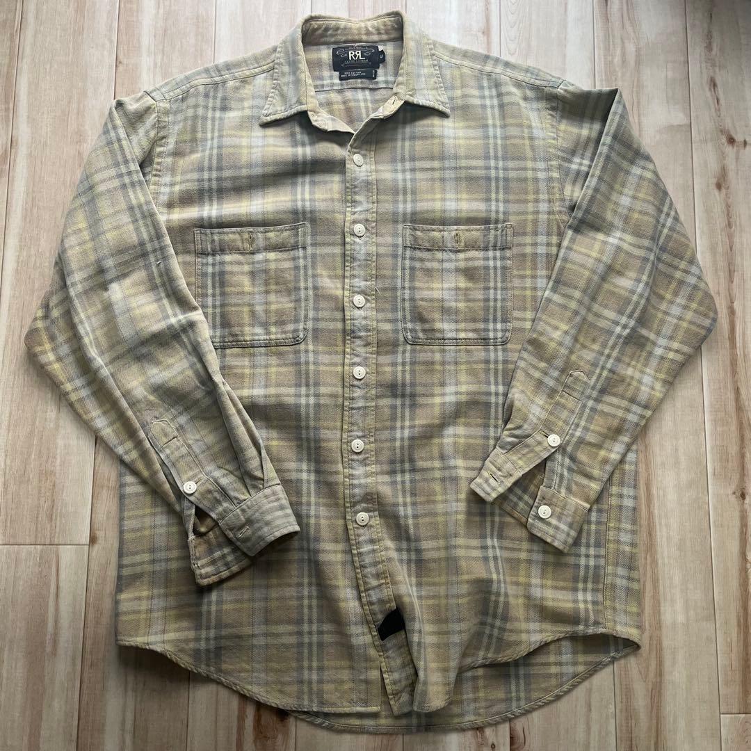 90s RRL ラルフローレン ネルシャツ 三つ星タグ