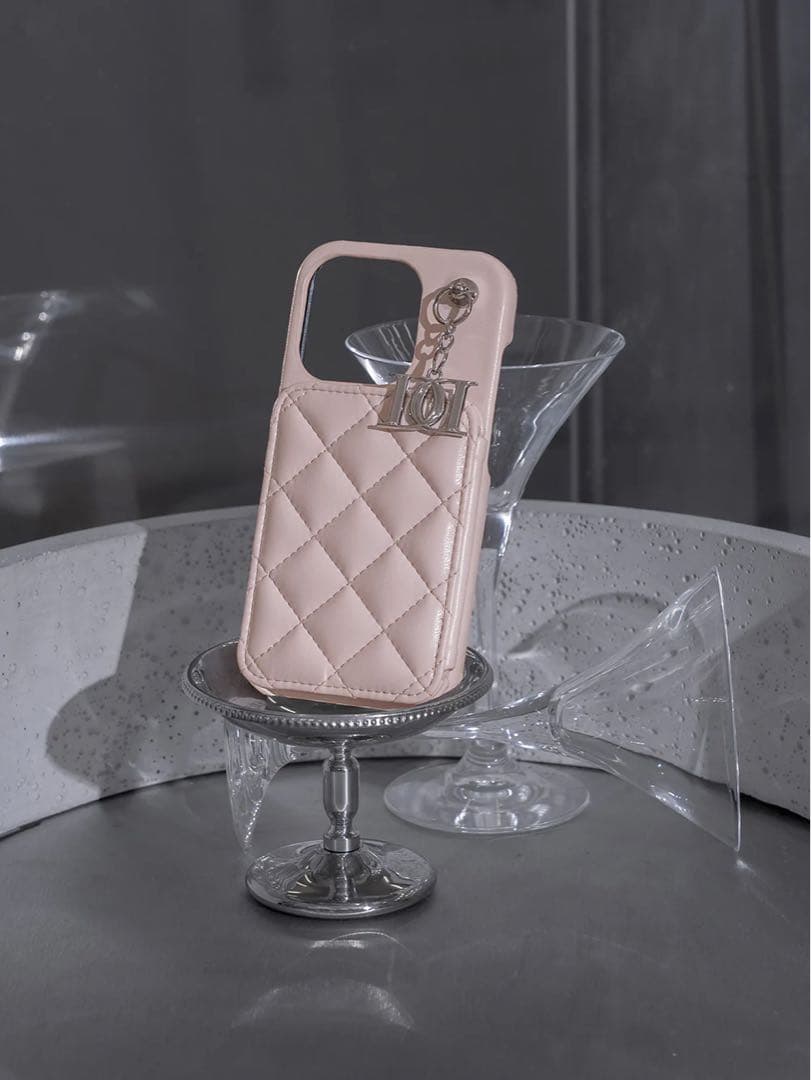 キルティングミラーDDチャームiPhoneケース iPhone16 ピンク 16