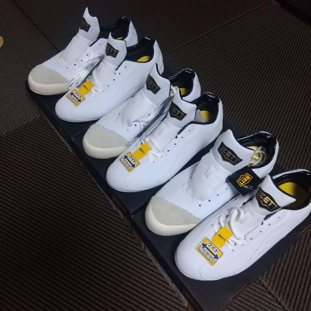 ZETT 野球スパイクホワイト 3足セット